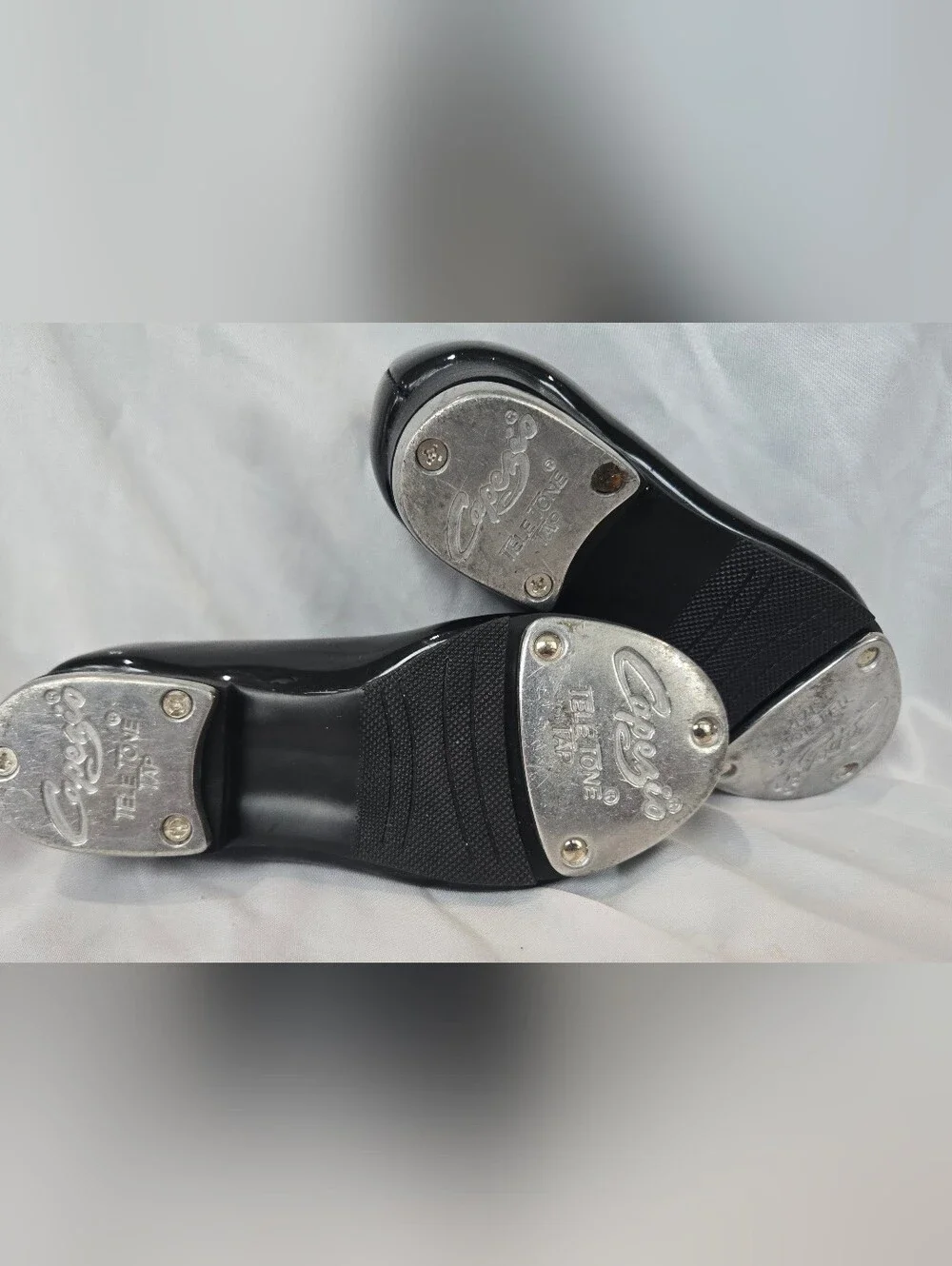 Capezio Black Patent Teletone Tap Shoes for Kids